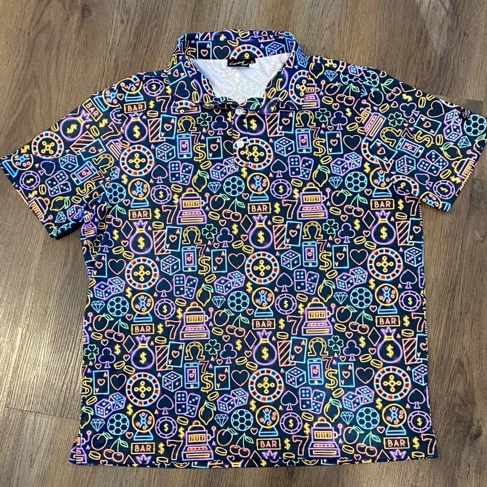 Sunday Swagger Casino Black Jack Cards Men's Polo Shirt XL